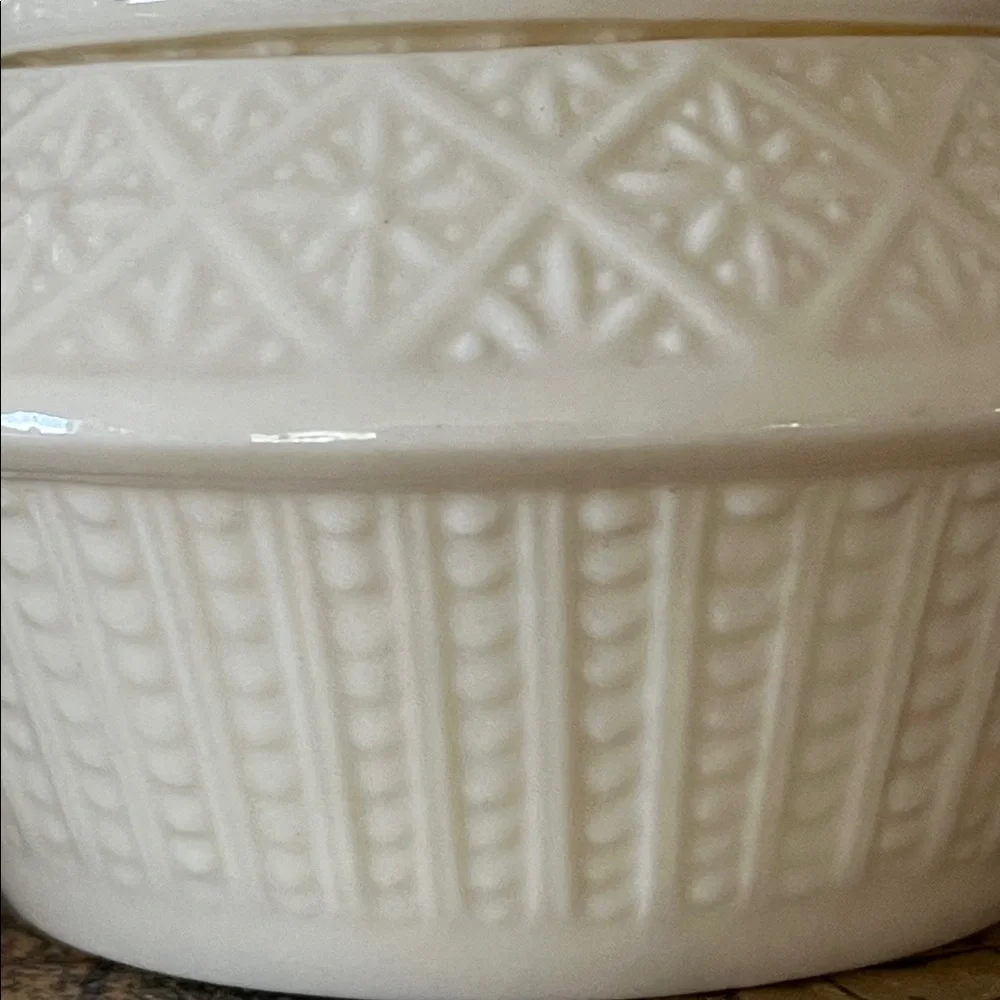 Vintage Belleek Ireland Creamer & Sugar Set | Embossed Basketweave Creamware